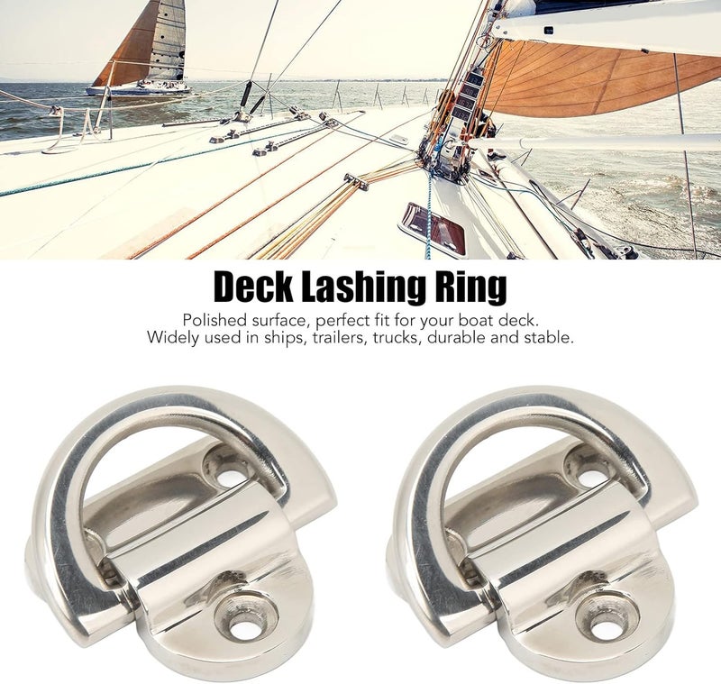 woobles Folding Pad Eye, 60x58mm Dring, Stable Mooring for Trailer, Truck, Boat, Yacht - Image 2